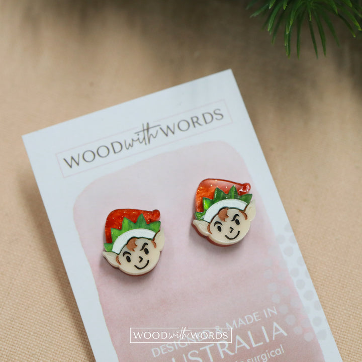 Christmas Elf Acrylic Stud Earrings