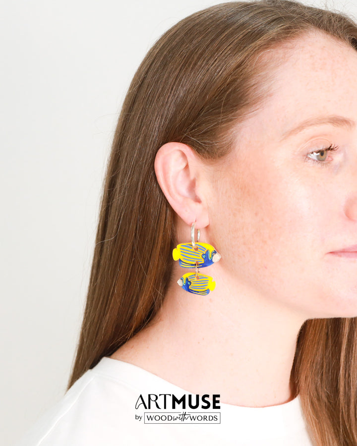 Emperor Angelfish x Whale Shark ARTMUSE Charm + Hoops