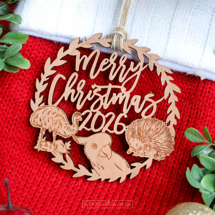 Echidna Wildlife Trio Christmas Ornament