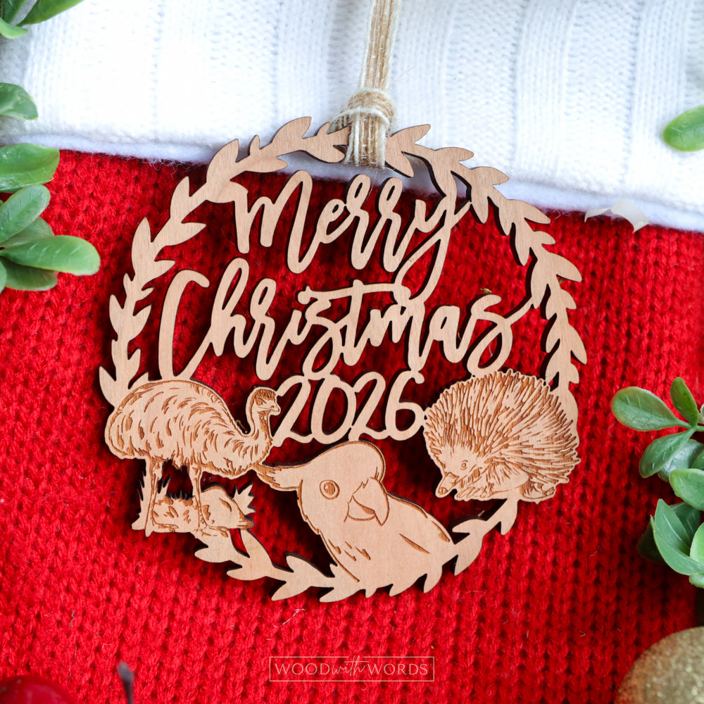 Echidna Wildlife Trio Christmas Ornament