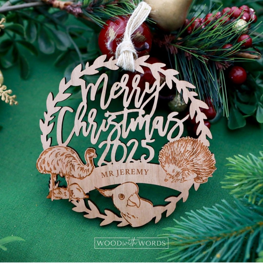 Echidna Wildlife Trio Christmas Ornament