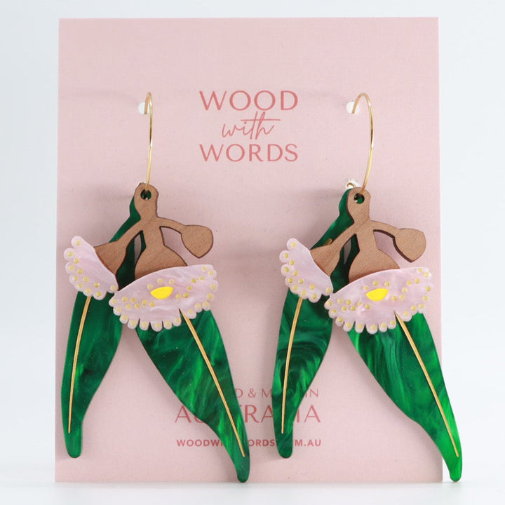 Flowering Gumnut Eucalyptus Dangle Earrings