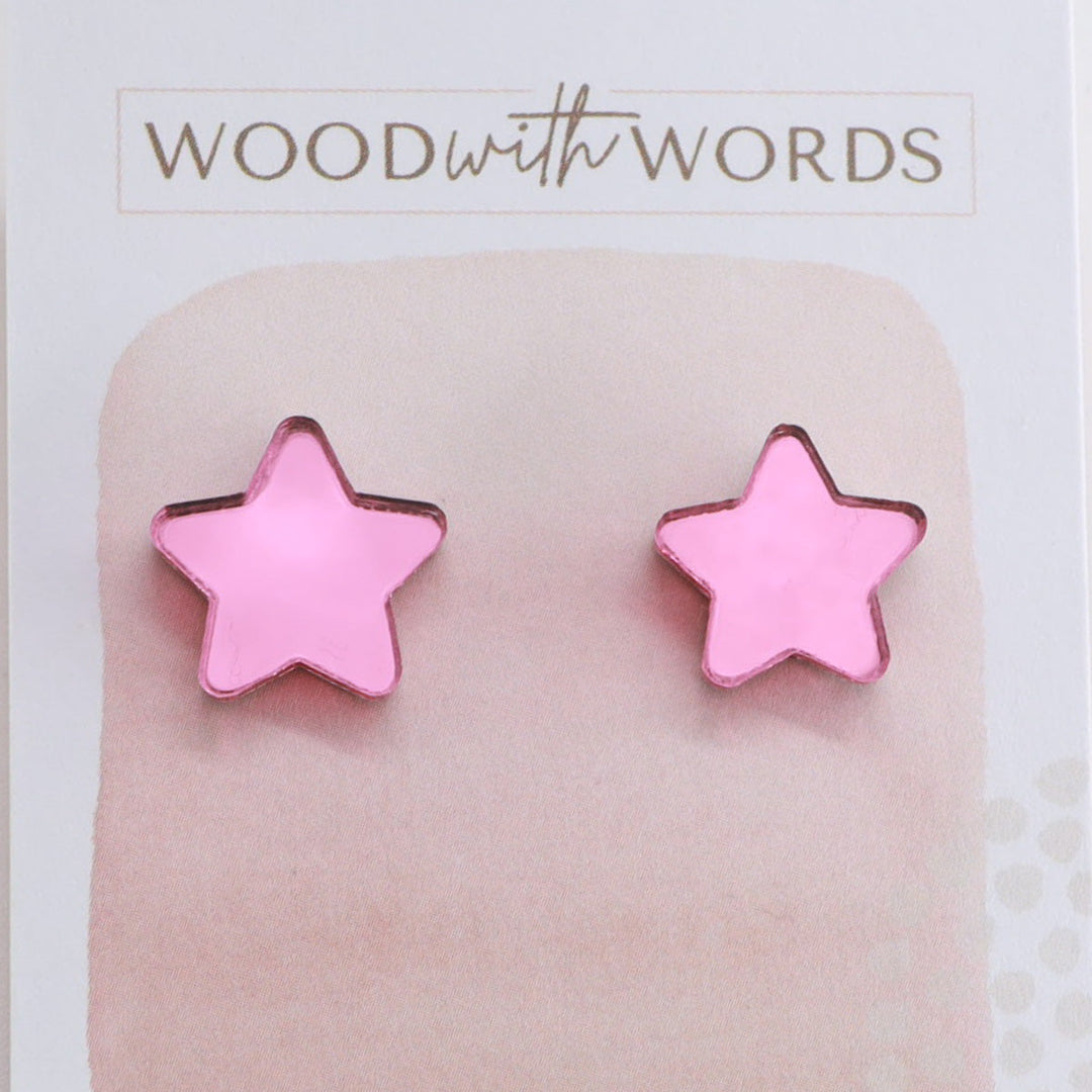 🎁 Fuchsia Pink Star Acrylic Stud Earrings (100% off)