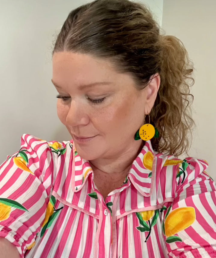 Yuzu Fruit Hoop Dangles