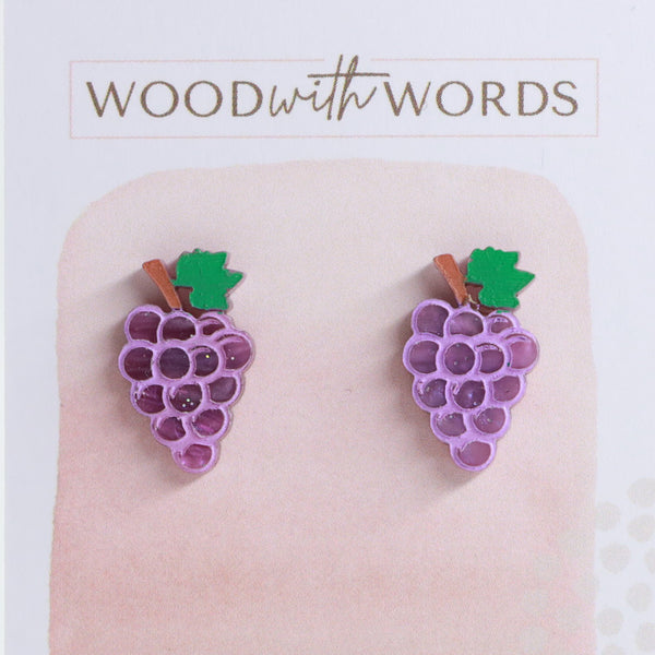 Grape Purple Stud Earrings