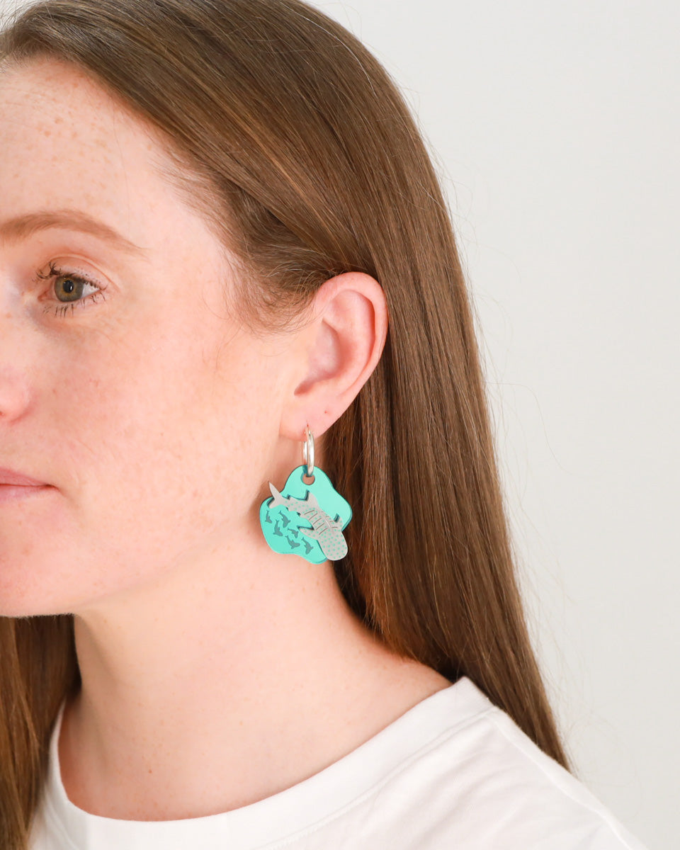 Whale Shark ARTMUSE Charm + Hoops