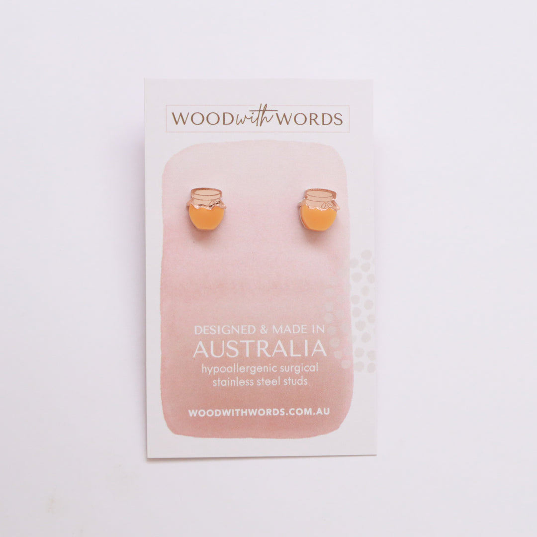 Honey Jar Acrylic Stud Earrings