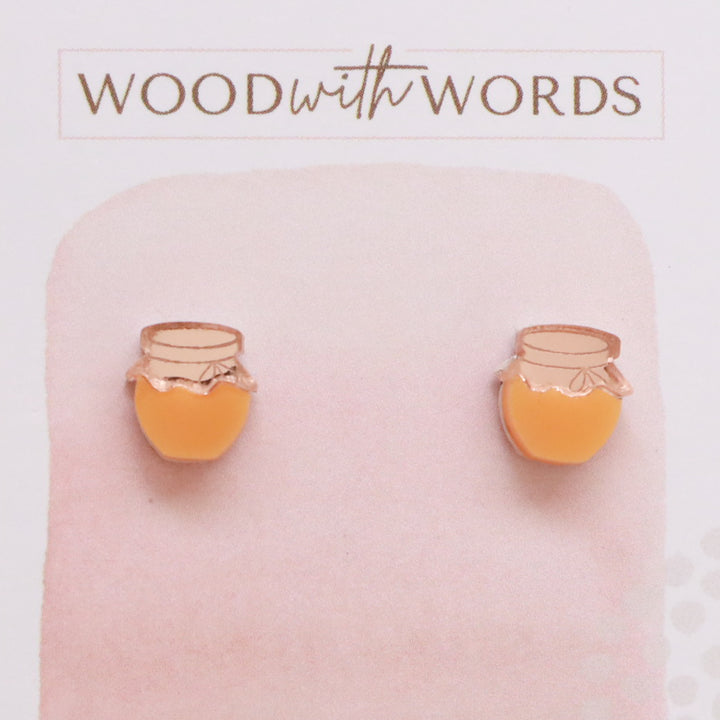 Honey Jar Acrylic Stud Earrings