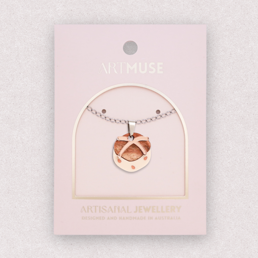 Hot Cross Bun Necklace Pendant