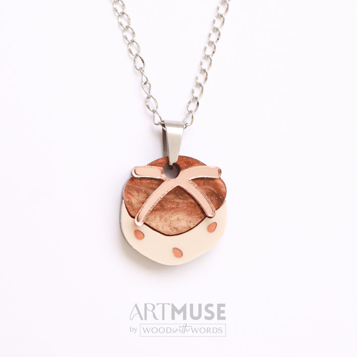 Hot Cross Bun Necklace Pendant