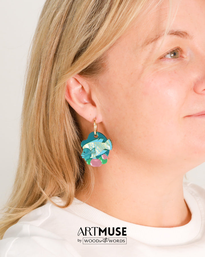 Moorish Idol x Humphead Wrasse ARTMUSE Charm + Hoops