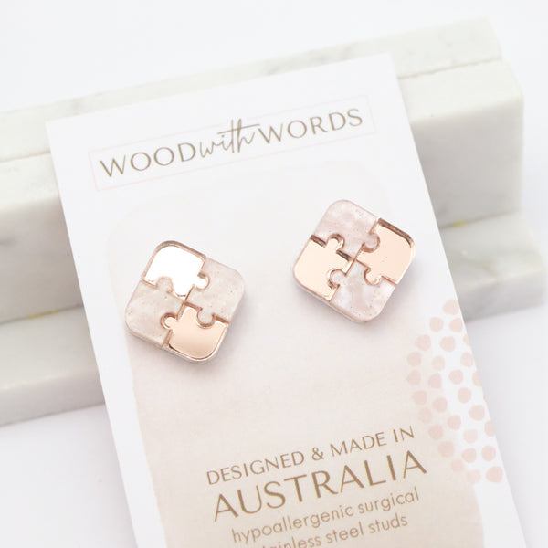 Jigsaw Puzzle Acrylic Earrings