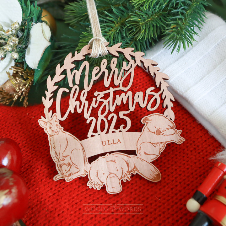 Kangaroo Wildlife Trio Christmas Ornament