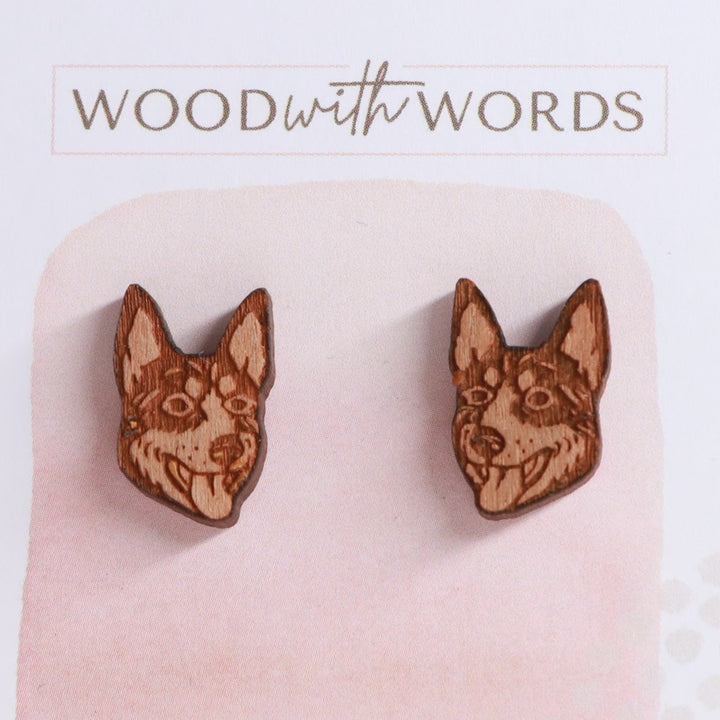 Kelpie Wooden Stud Earrings