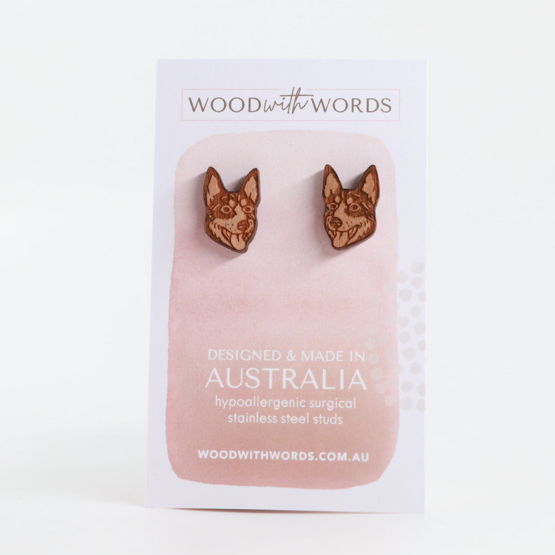 Kelpie Wooden Stud Earrings