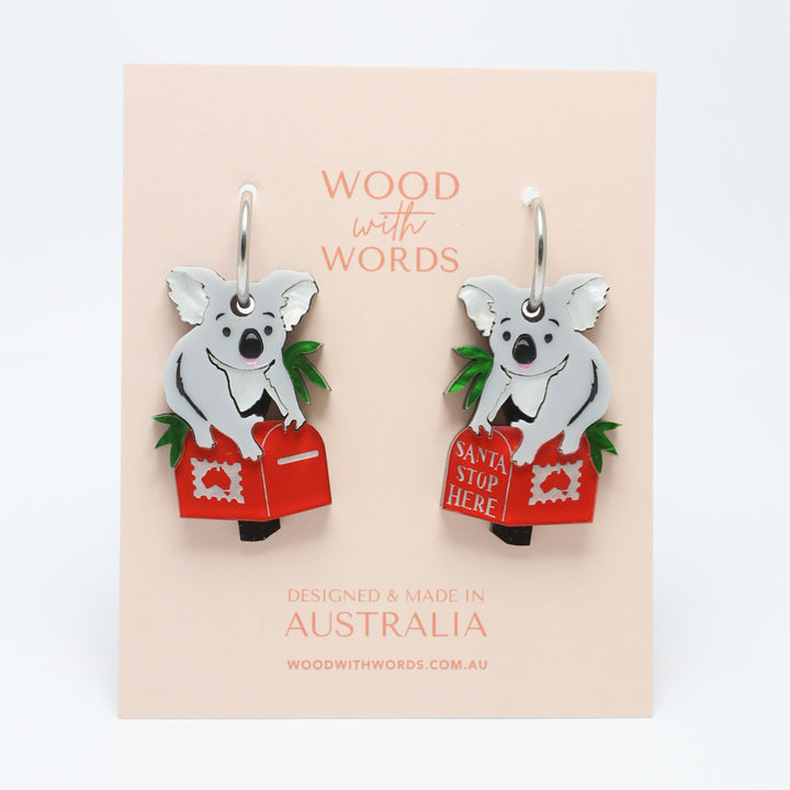 Koala Postbox Hoop Earrings