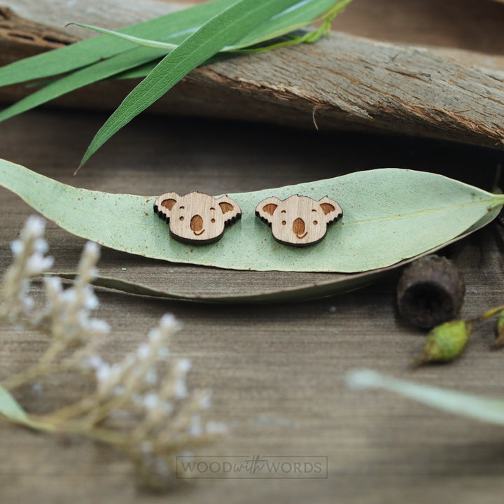 Australian Wildlife Series Wooden Stud Earrings