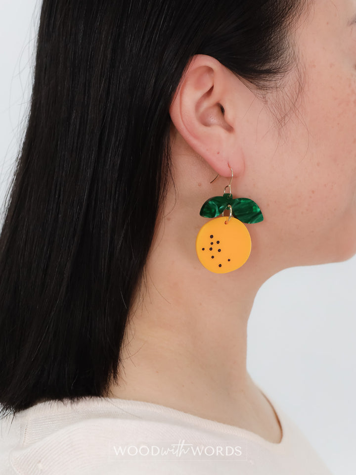 Yuzu Fruit Hook Dangle Earrings