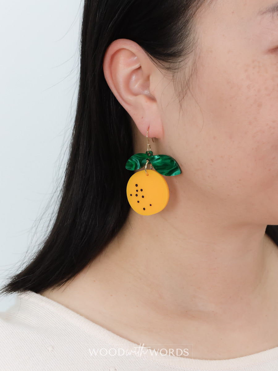 Yuzu Fruit Hook Dangle Earrings