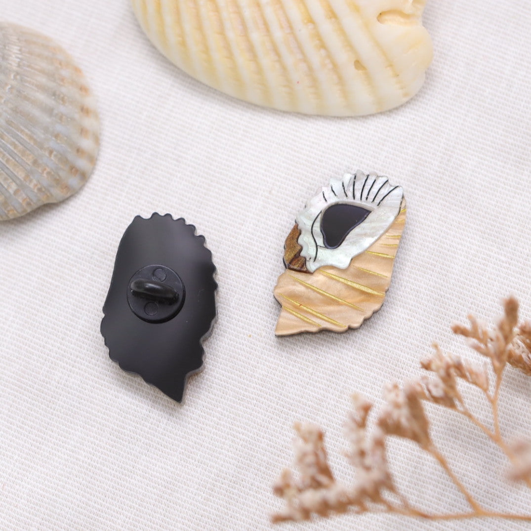Seashell Acrylic Handmade Pin - Assorted