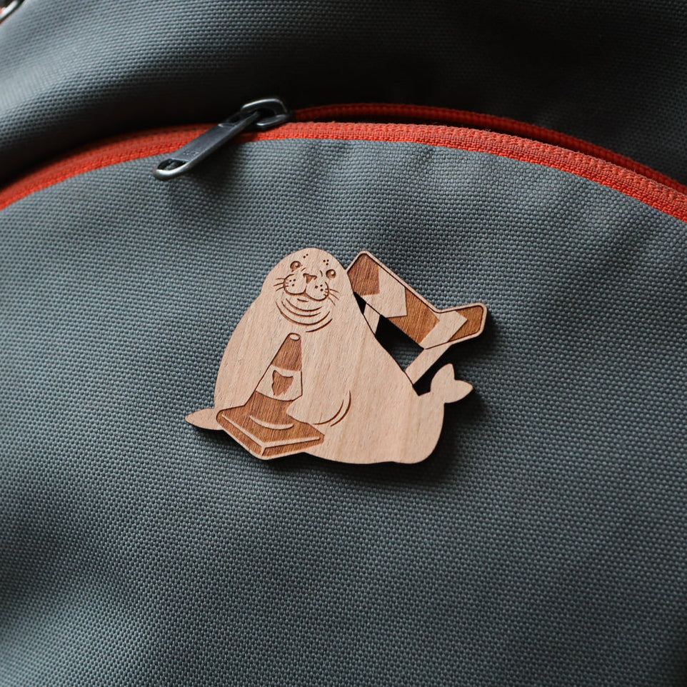 Neil The Seal Wooden Pin