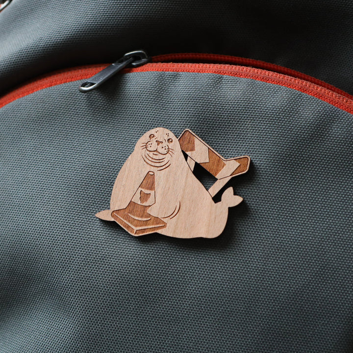 Neil The Seal Wooden Pin
