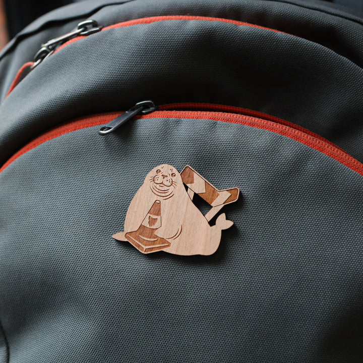 Neil The Seal Wooden Pin