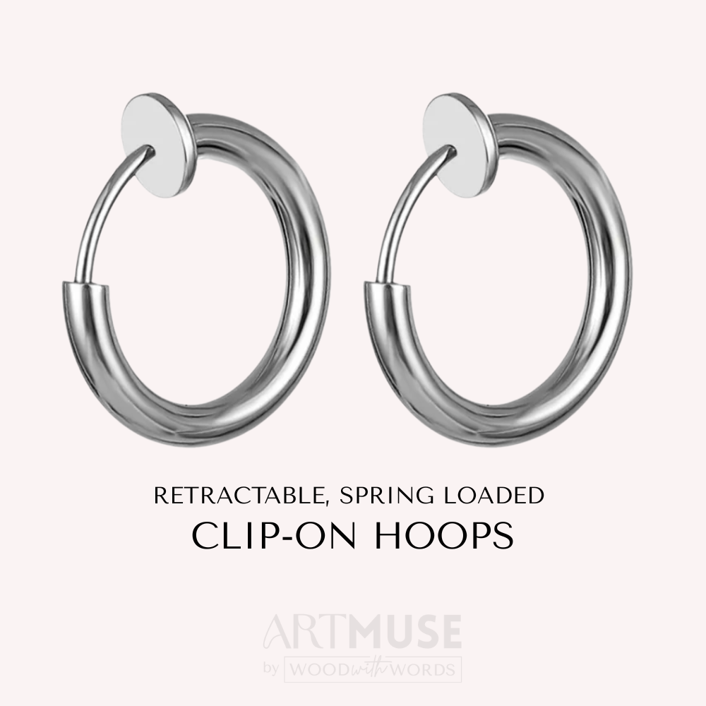 *Non-Piercing* Surgical Stainless Steel Clip-On Hoops
