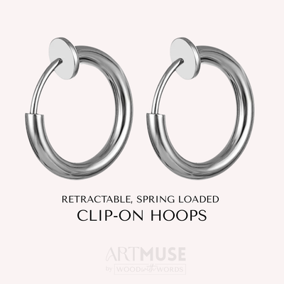 *Non-Piercing* Surgical Stainless Steel Clip-On Hoops