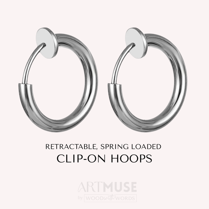 *Non-Piercing* Surgical Stainless Steel Clip-On Hoops