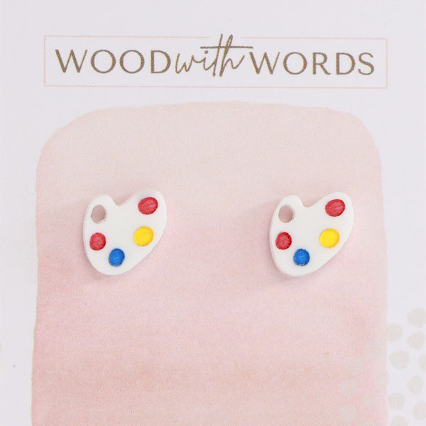Paint Palette Acrylic Stud Earrings