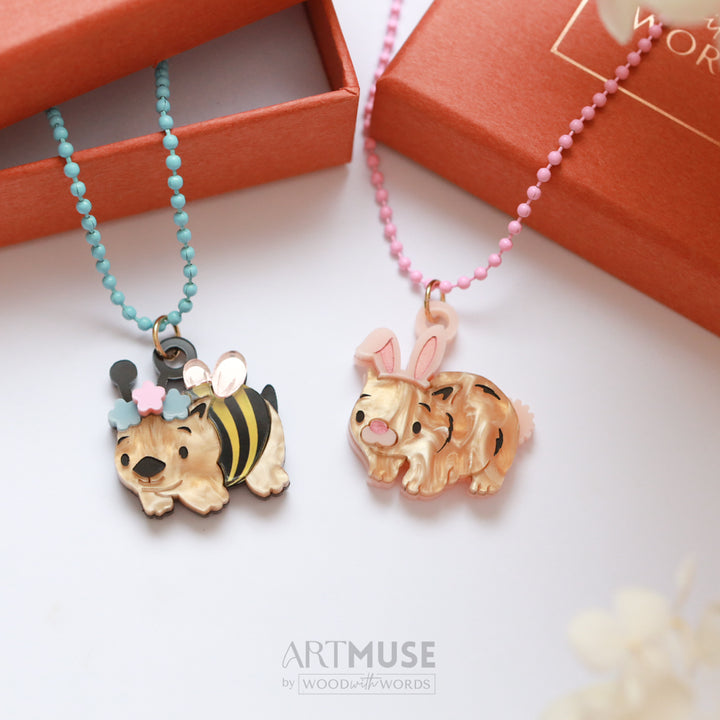 Personalised Easter Necklace - Wombunny