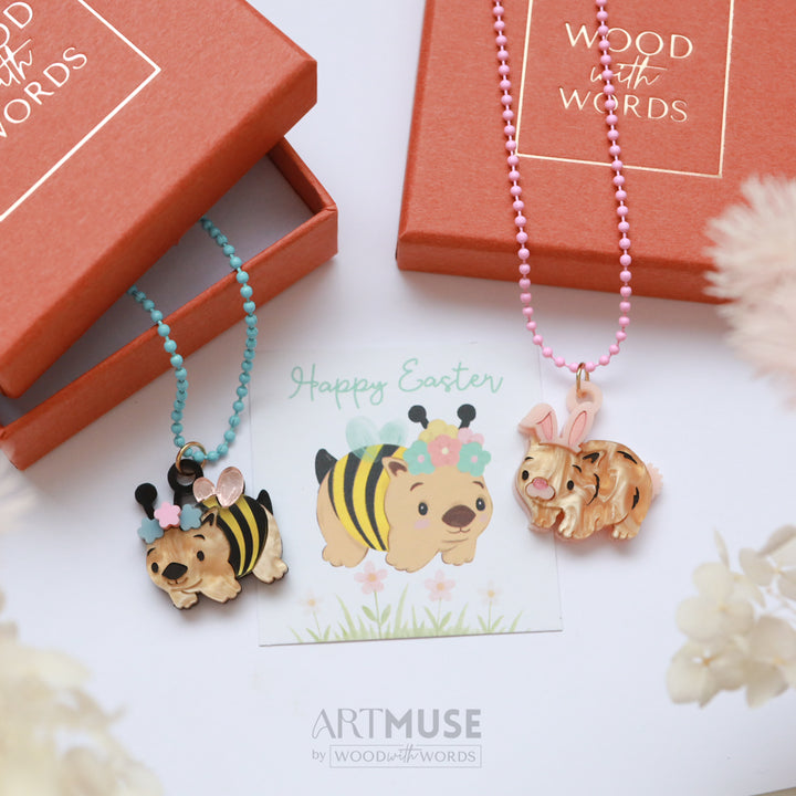 Personalised Easter Necklace - Wombunny