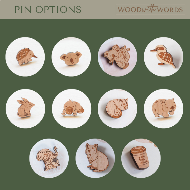 Wooden Pins With Message Tags