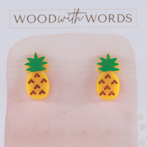 Pineapple Acrylic Stud Earrings