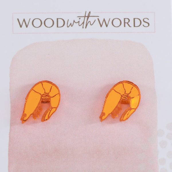 Prawn  Acrylic Stud Earrings