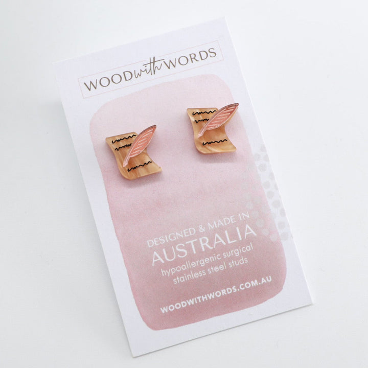 Writer’s Paper Quill Acrylic Stud Earrings