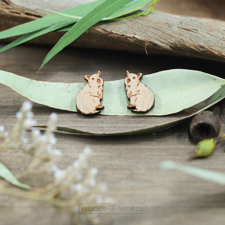 Australian Wildlife Series Wooden Stud Earrings