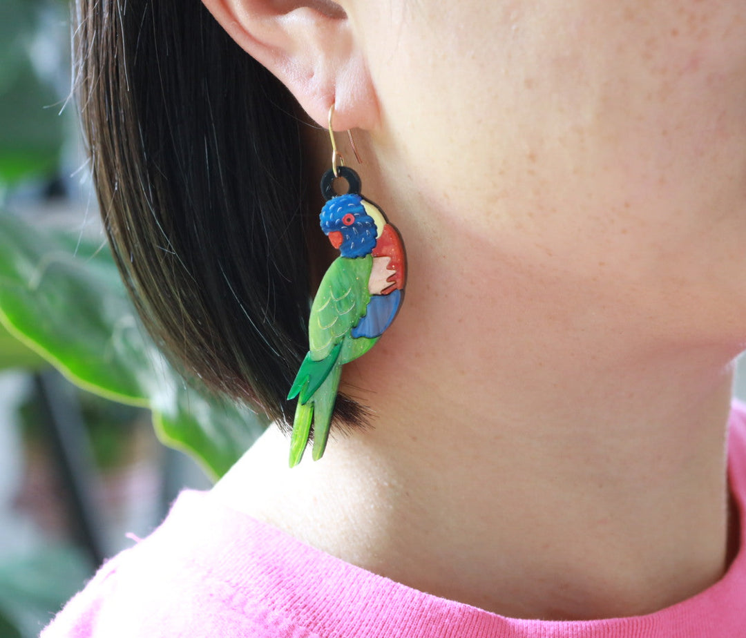 Rainbow Lorikeet Dangle Earrings