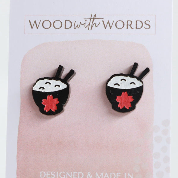 Rice Bowl Acrylic Stud Earrings