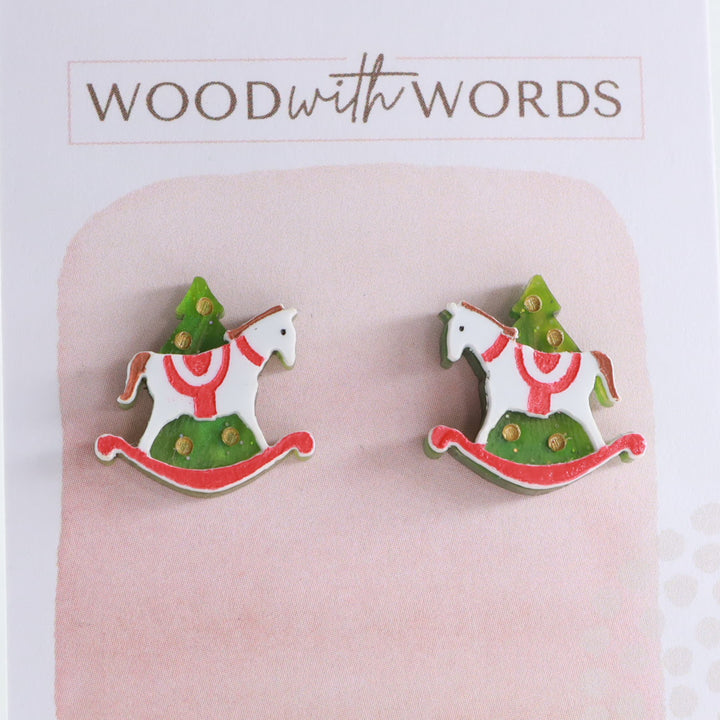 Rocking Horse Acrylic Stud Earrings