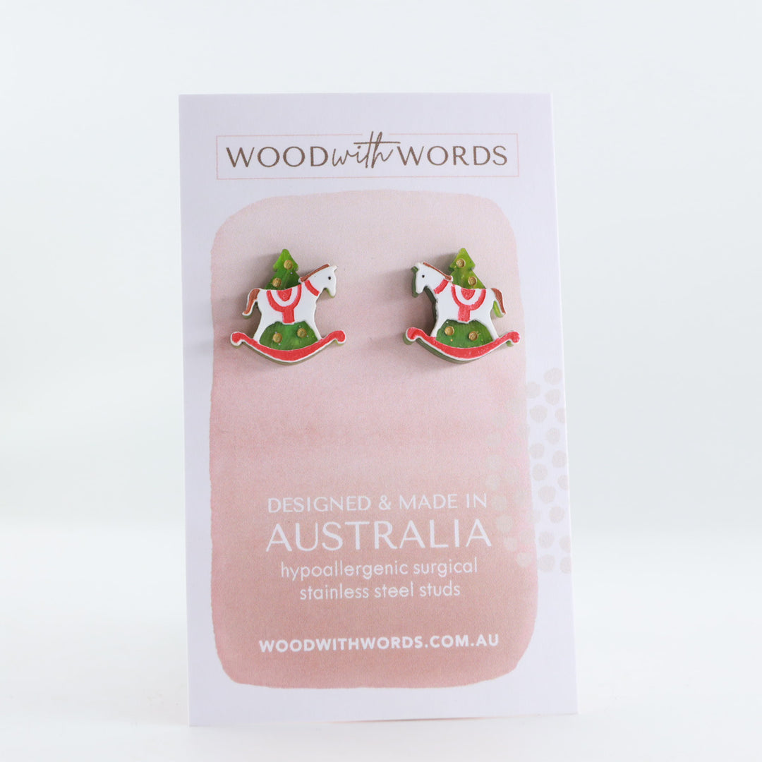 Rocking Horse Acrylic Stud Earrings