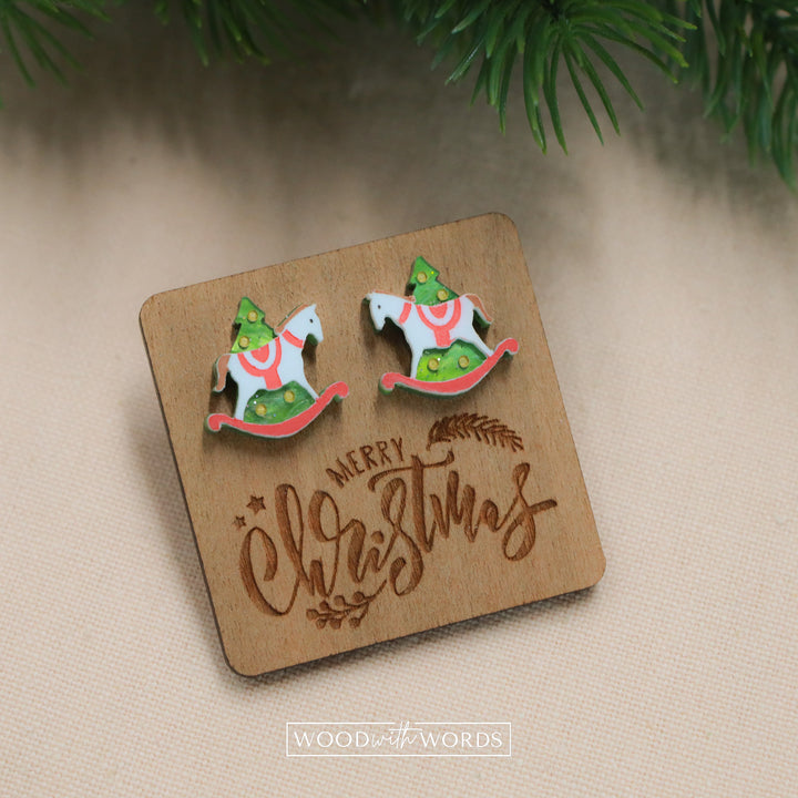 Rocking Horse Acrylic Stud Earrings