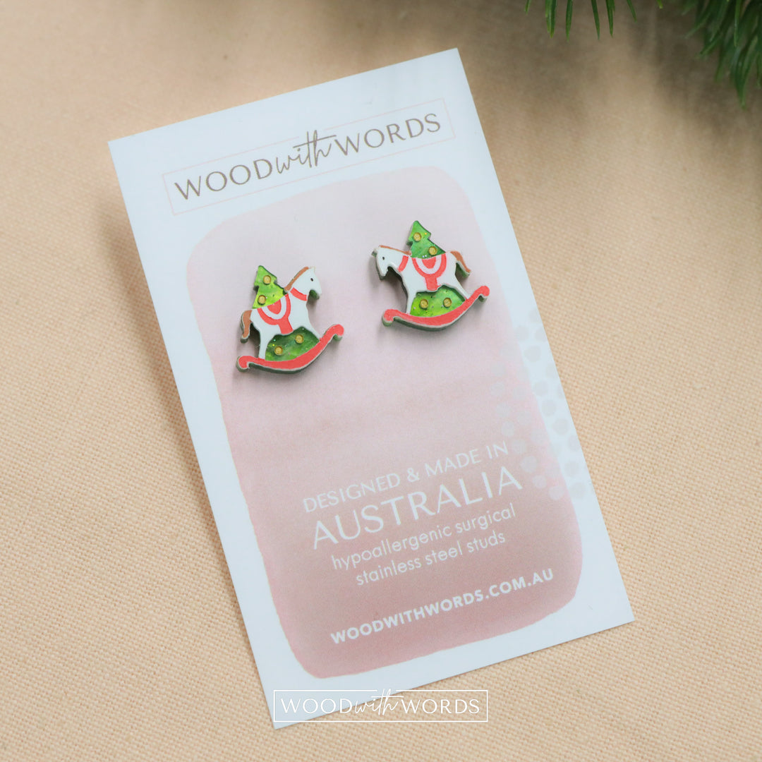 Rocking Horse Acrylic Stud Earrings