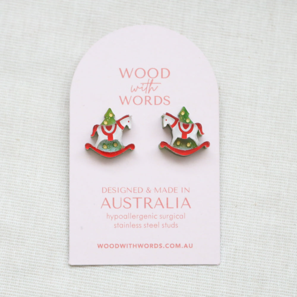 Rocking Horse Acrylic Stud Earrings