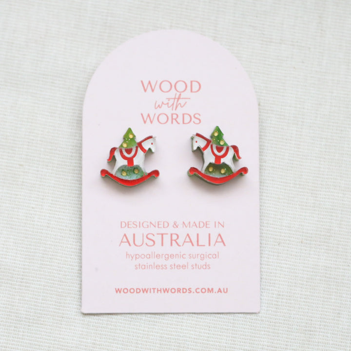 Rocking Horse Acrylic Stud Earrings