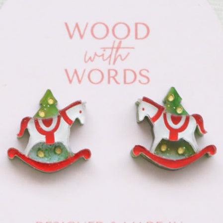 Rocking Horse Acrylic Stud Earrings