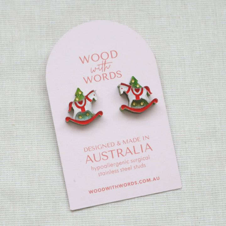 Rocking Horse Acrylic Stud Earrings
