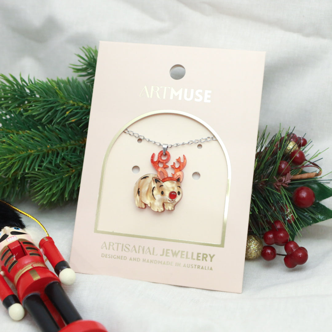 GIFT: Rudolph the Wombat Necklace (not for sale)