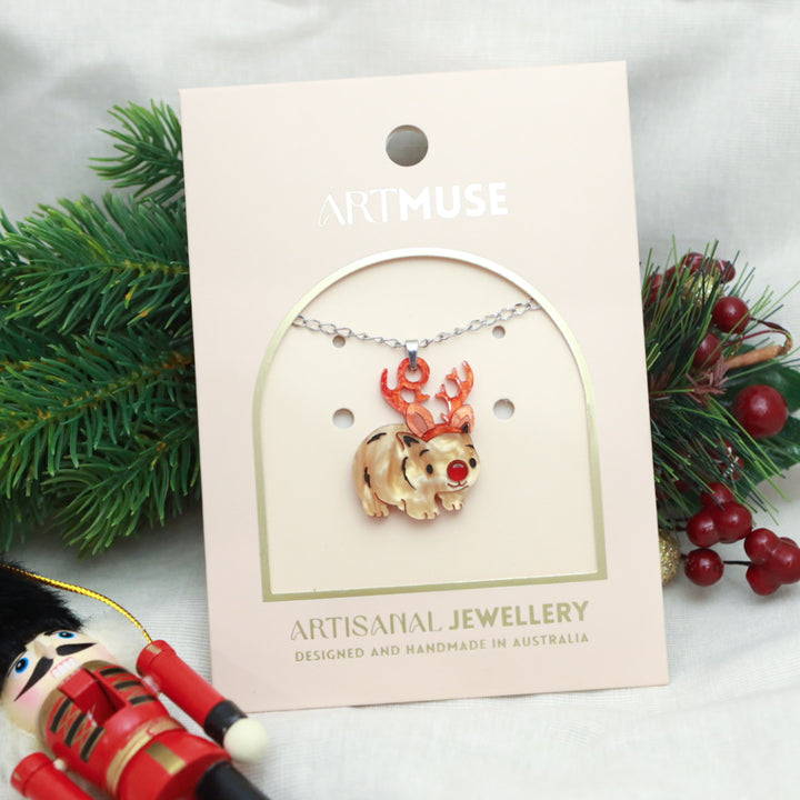 GIFT: Rudolph the Wombat Necklace (not for sale)